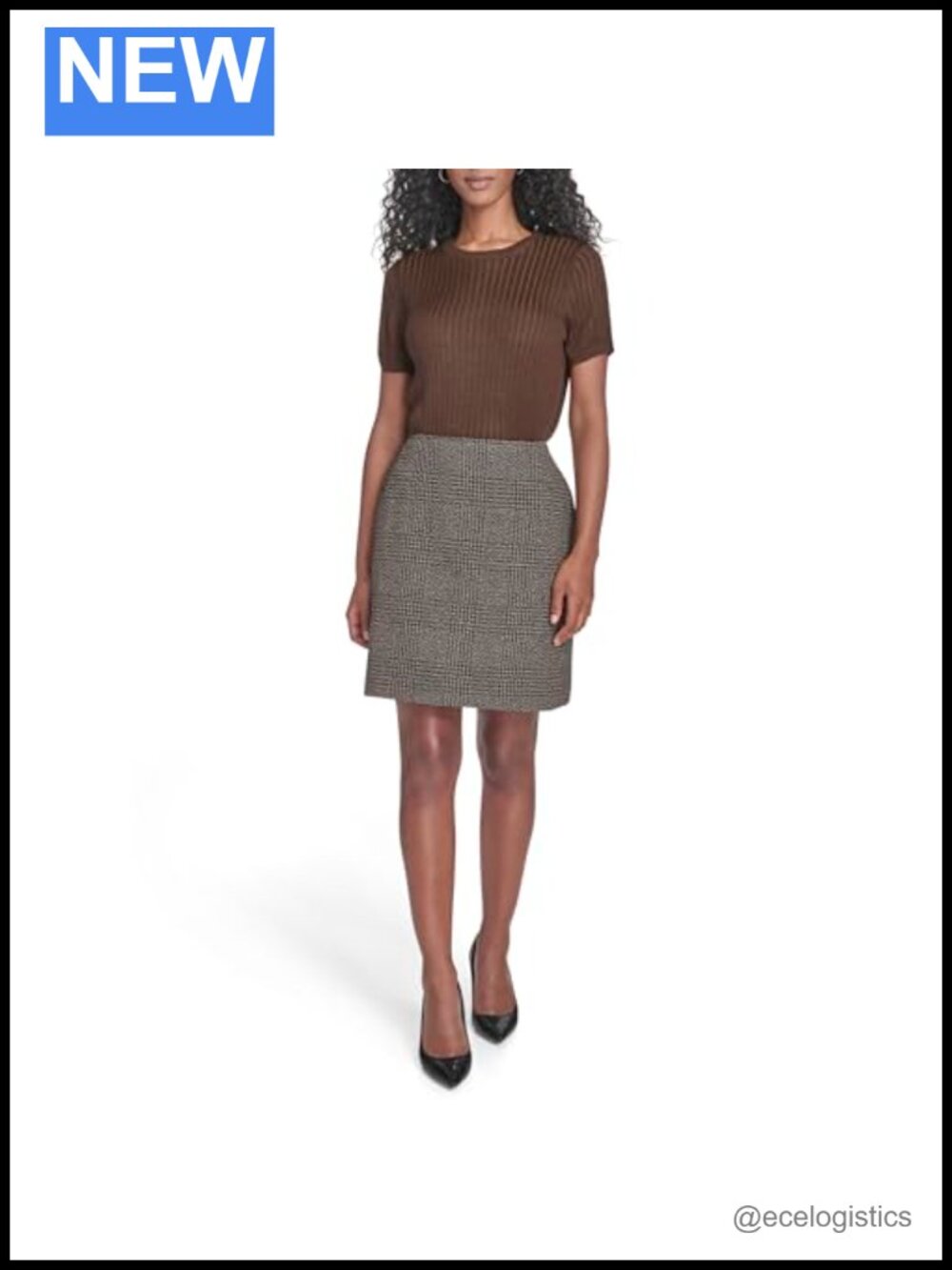 Calvin Klein Mini Zipper Closure Skirt High Rise Knee-Length